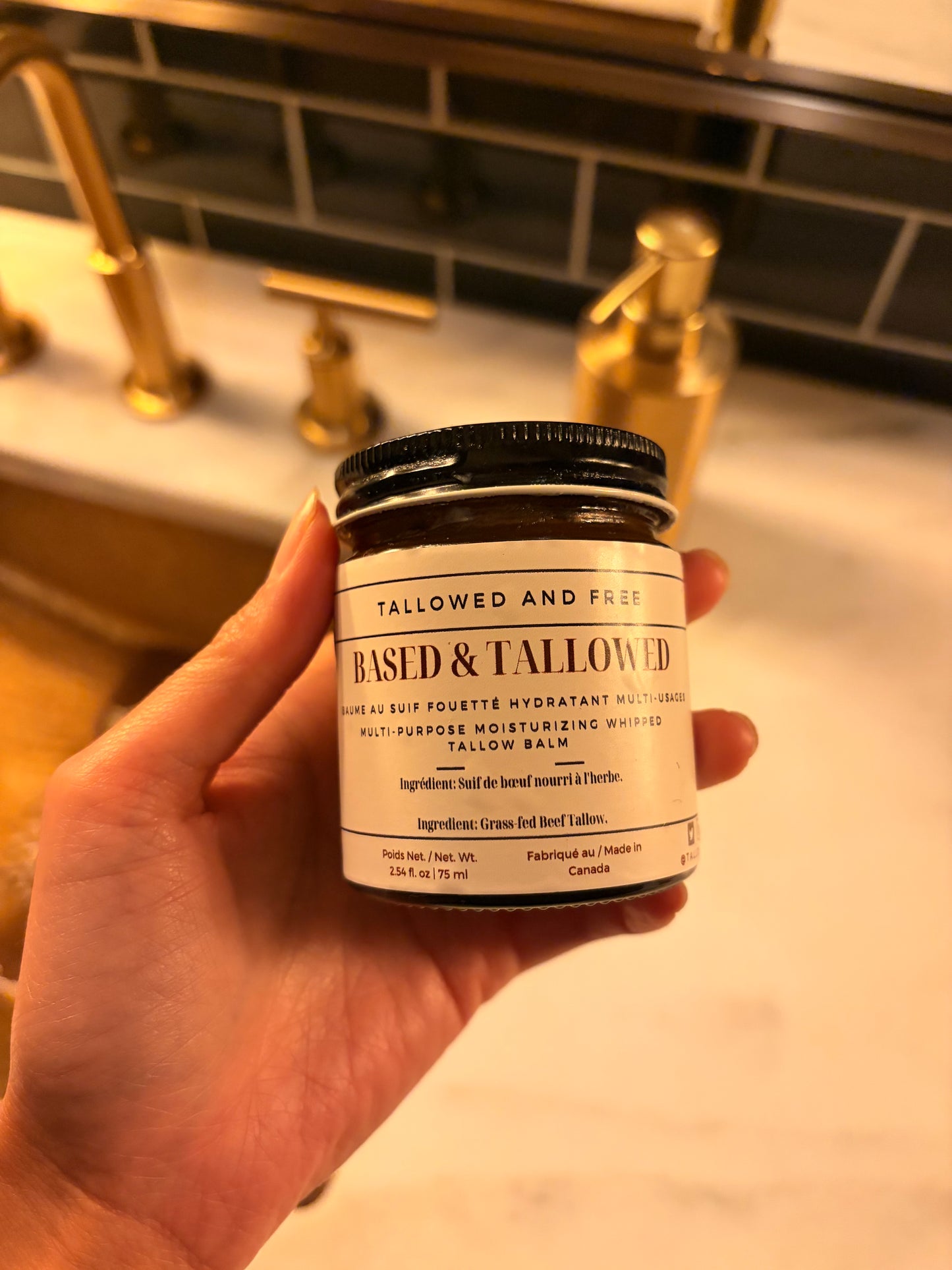 Based & Tallowed: Unscented Single-Ingredient Grass-fed and Grass-finished Beef Tallow Balm (Whipped and Regular Options ) - 100 & 75 ml