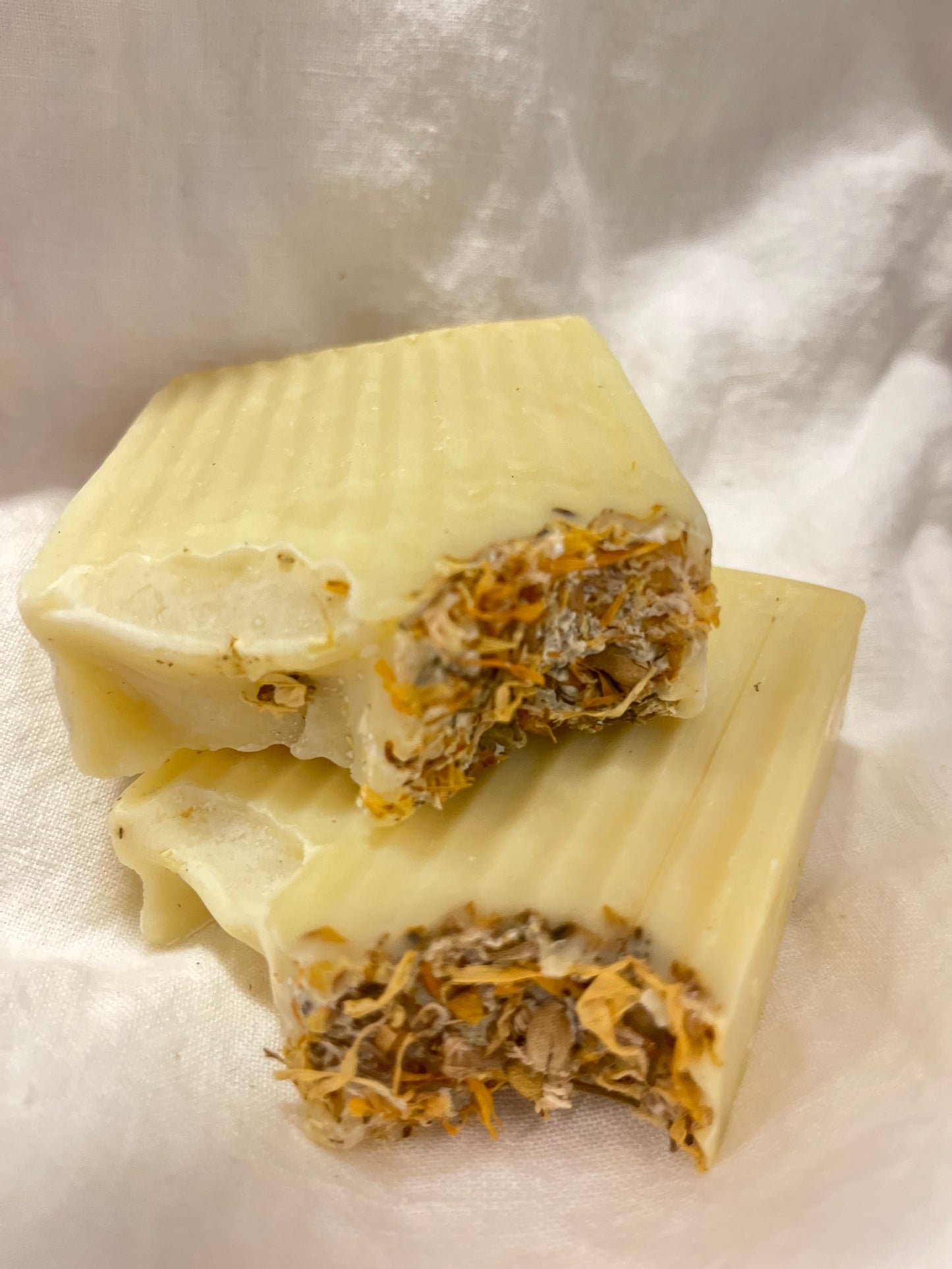 New: Calendula and Chamomile Soap (Unscented) - For sensitive, baby, and acne-prone skin